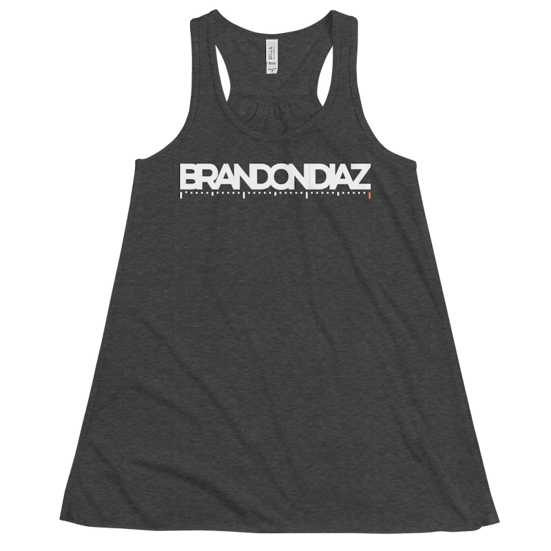 "Brandon Diaz" Flowy Racerback Tank in Dark Grey Heather